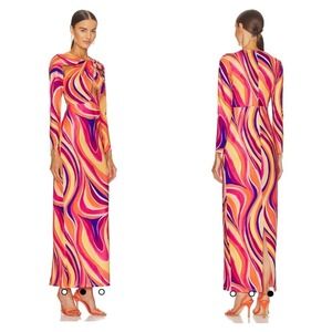 Yaura Ekua Maxi Dress Kaleidoscope Print Size US XL/ UK 14 NWT